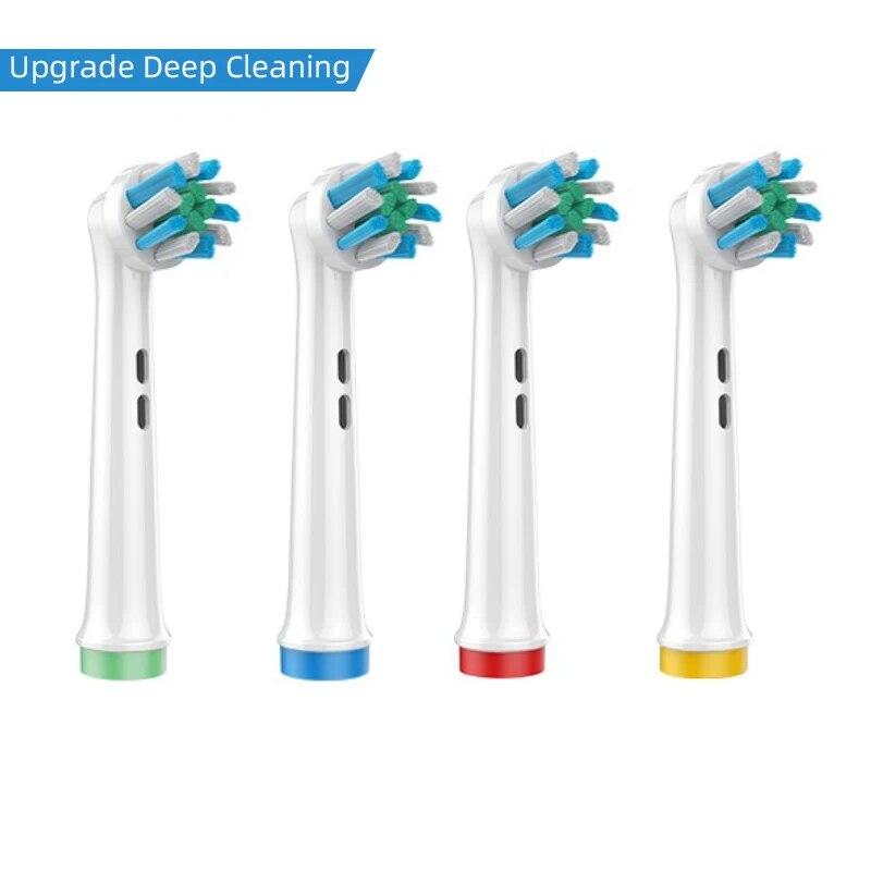 

4 шт. Насадки для электрической зубной щетки с щетиной DuPont Отбеливание зубов/Ежедневная чистка/Точная чистка/Функция мягкого ухода за зубами Для Oral B
