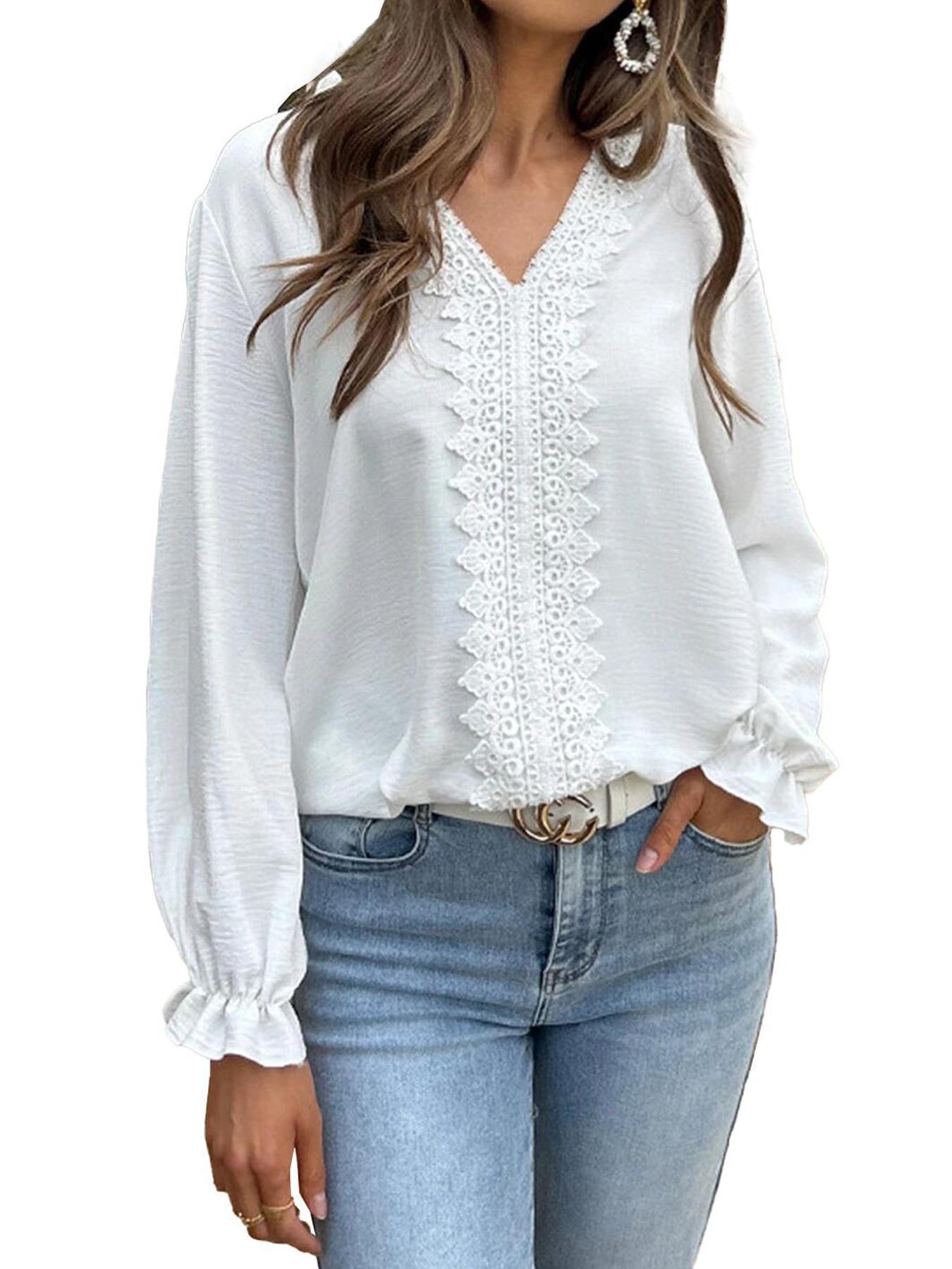 Женская кружевная пэчворк футболка на весну и осень 2025 Extra Large