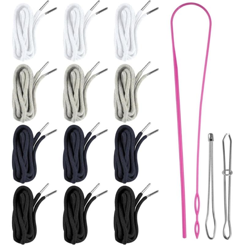 

12 шт. Наборы шнурков с кулиской и легким нитевдевателем для спортивных штанов, толстовок, пальто, плавок, шнур для замены