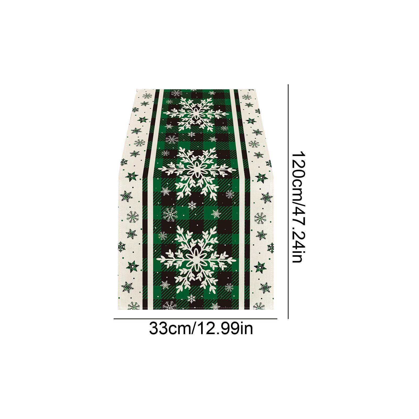 

Checkered Snowflake Christmas Table Runner, Seasonal Winter Kitchen Table Decoration, Suitable For Home Party Decoration One Size