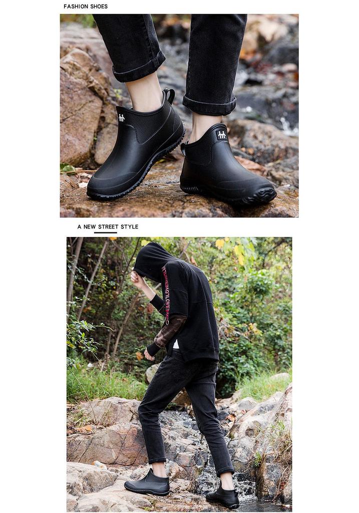 Korean Style Waterproof Short Rain Boots – Versatile Outdoor Footwear for Men & Women