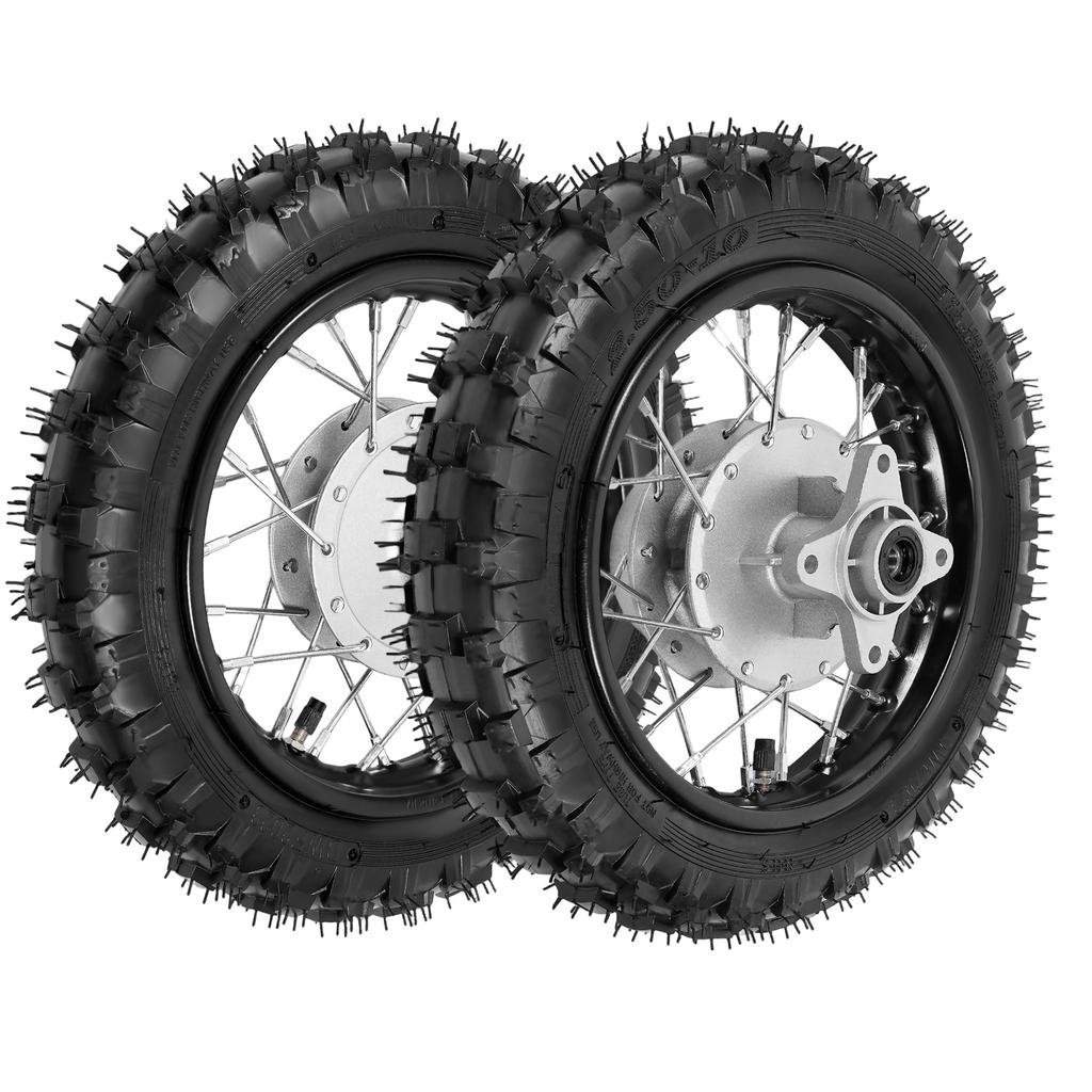 Alloy Wheel Set 2.5-10 for Honda CRF50 XR50 KLX BBR, Dirt Bike Tires with Chain