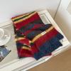 Colorful Striped Japanese Knitted Scarf Female Winter Fashion Warm Neck Scarf Students Korean Version of The Male Couple Models