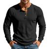 Men's Long Sleeve Shirt Casual Vintage Loose Fit Retro Top for Fall Winter