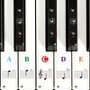 2 sets of piano keyboard stickers, 88/61/54/49 keys with removable colored note labels, beginner letter piano stickers