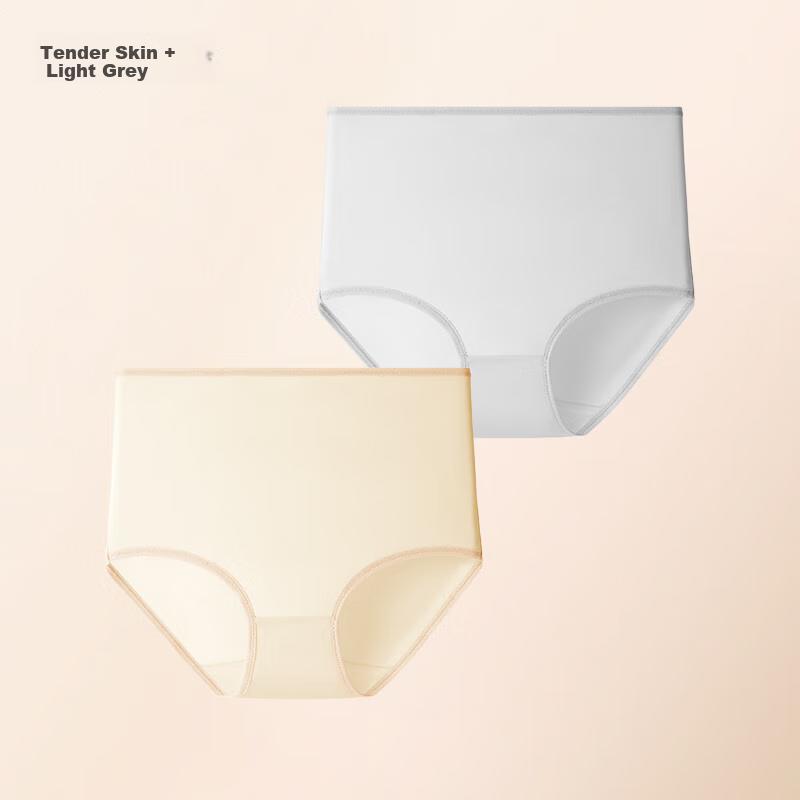 Tiancan 100% Mulberry Silk Women's High-Waisted Tummy Control Seamless Breathable Summer Thin Triangle Briefs Shorts Underwear