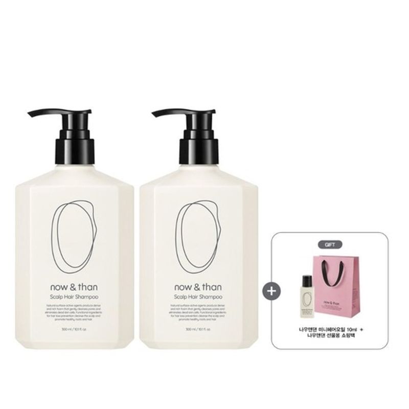 Now&Than Kopfhaut Haar Shampoo 300ml Duo Set (300ml*2 + Haaröl 10ml)