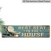 2D Flat, 1pc, Funny Best Seat in The House Aluminium Decorative Sign Wall Decor for Bathroom, Toilet, Powder Room, Restroom, Home Decor, Decorative