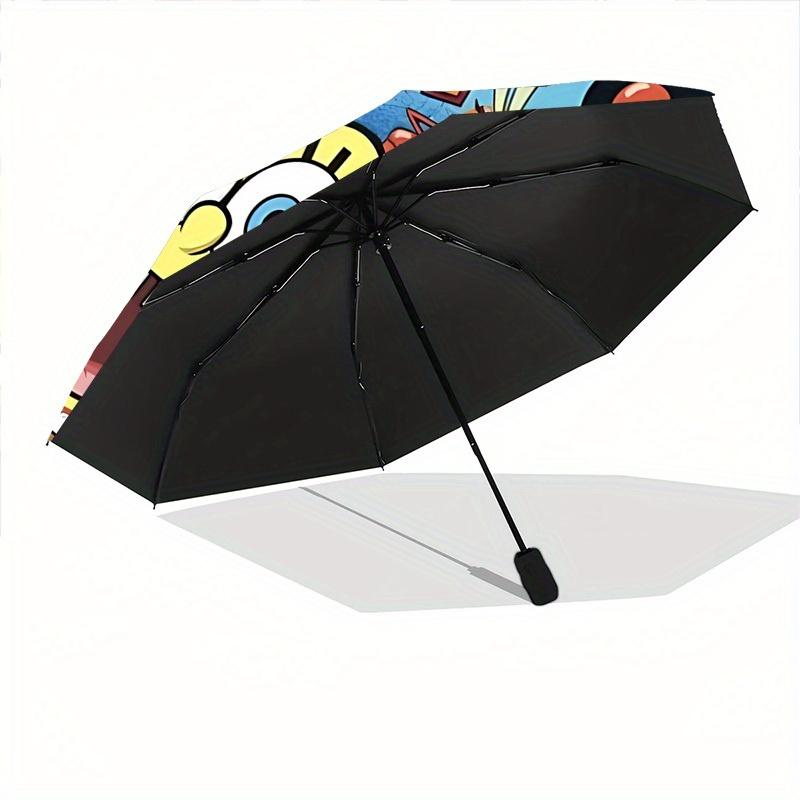 1pc SpongeBob SquarePants Automatic Open/close Folding Portable Umbrella with 8-Rib Structure for Women/Men, All-Season Use  a0901044