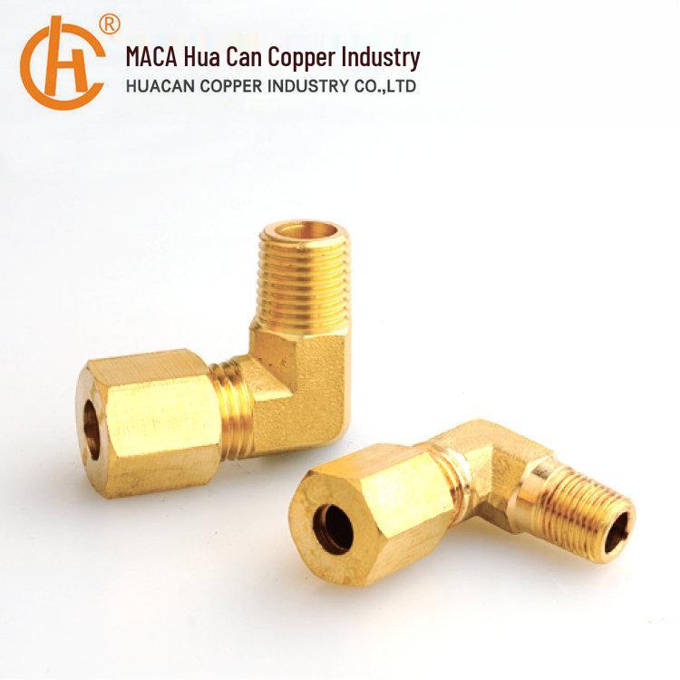 South American Copper Right Angle Pneumatic Elbow Joint with External Thread
