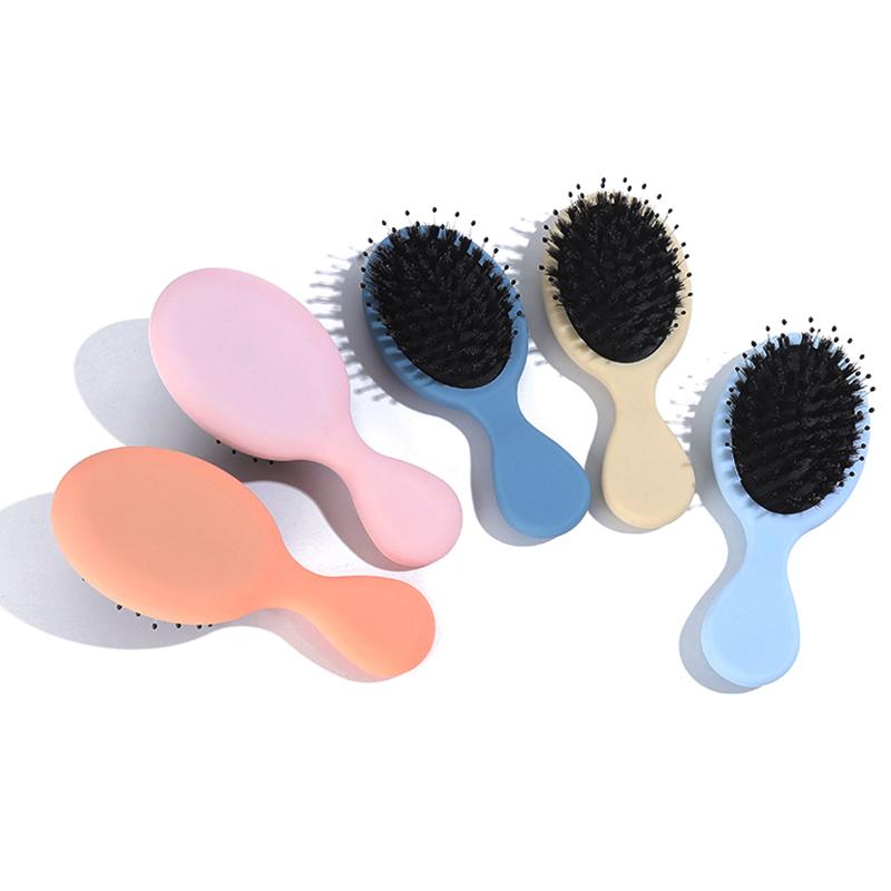 1Pc Oval Boar Bristle & Nylon Hair Comb Mini Anti-Static Hair Scalp Massage Comb Hairbrush Salon Hair Care Brush Styling Tool