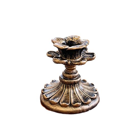 Vintage Candlestick Holder Retro Taper Candle Holder Nostalgic Floral Resin Candle Stand for Wedding Anniversary Table Centerpiece Fireplace Home