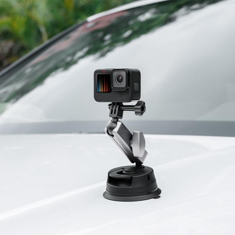 Aluminiumlegierung Autohalterung Saugfuß Autohalterung Kompatibel für Actionkamera Bequemes Tragen auf Reisen