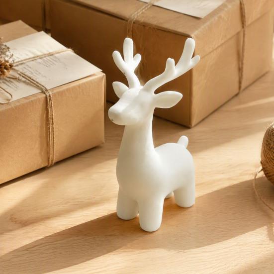 Kleines Schaufenster 3D-gedruckte Elchstatue, Minimalistische nordische Stilfigurine, Langlebiges PLA-Handwerk Modernes dekoratives Tierornament für Weihnachten