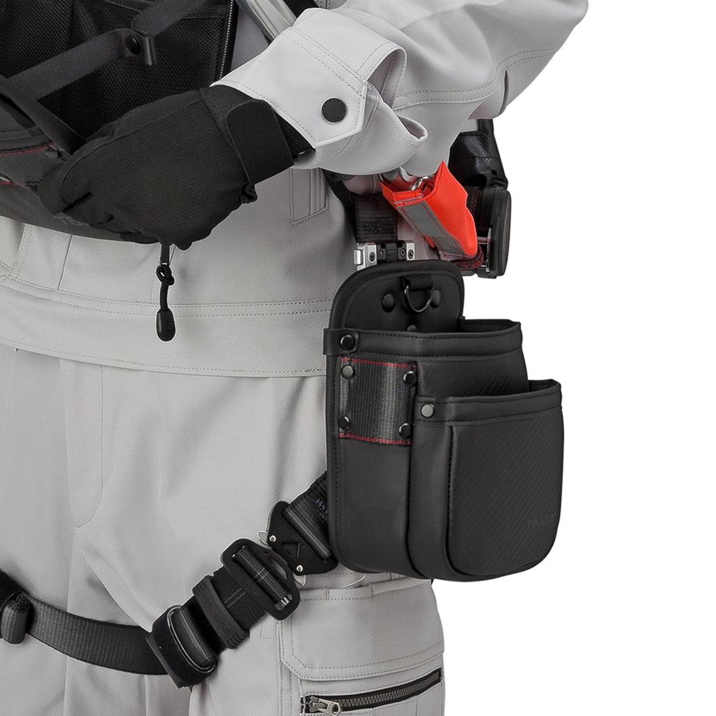 Tajima Safe System Safe Waist Pouch SS Safe Waist Pouch Perfect for Construction Management Made of Supple Synthetic Z, 2-Tier (SFKBZ-2SS) - Compact,