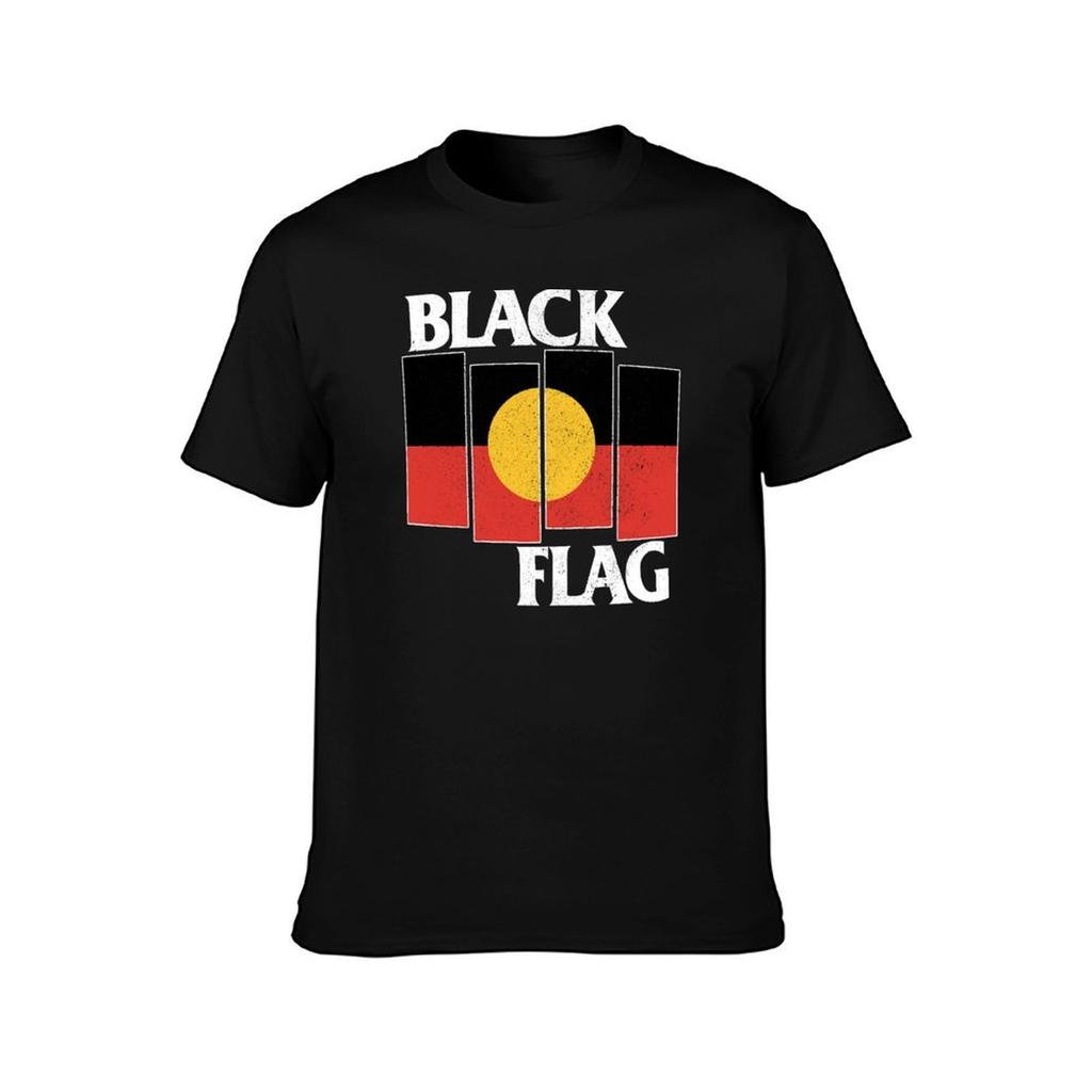 Rdzenna Czarna Flaga Czarna Znoszona Koszulka T-shirt Codzienna Graficzna