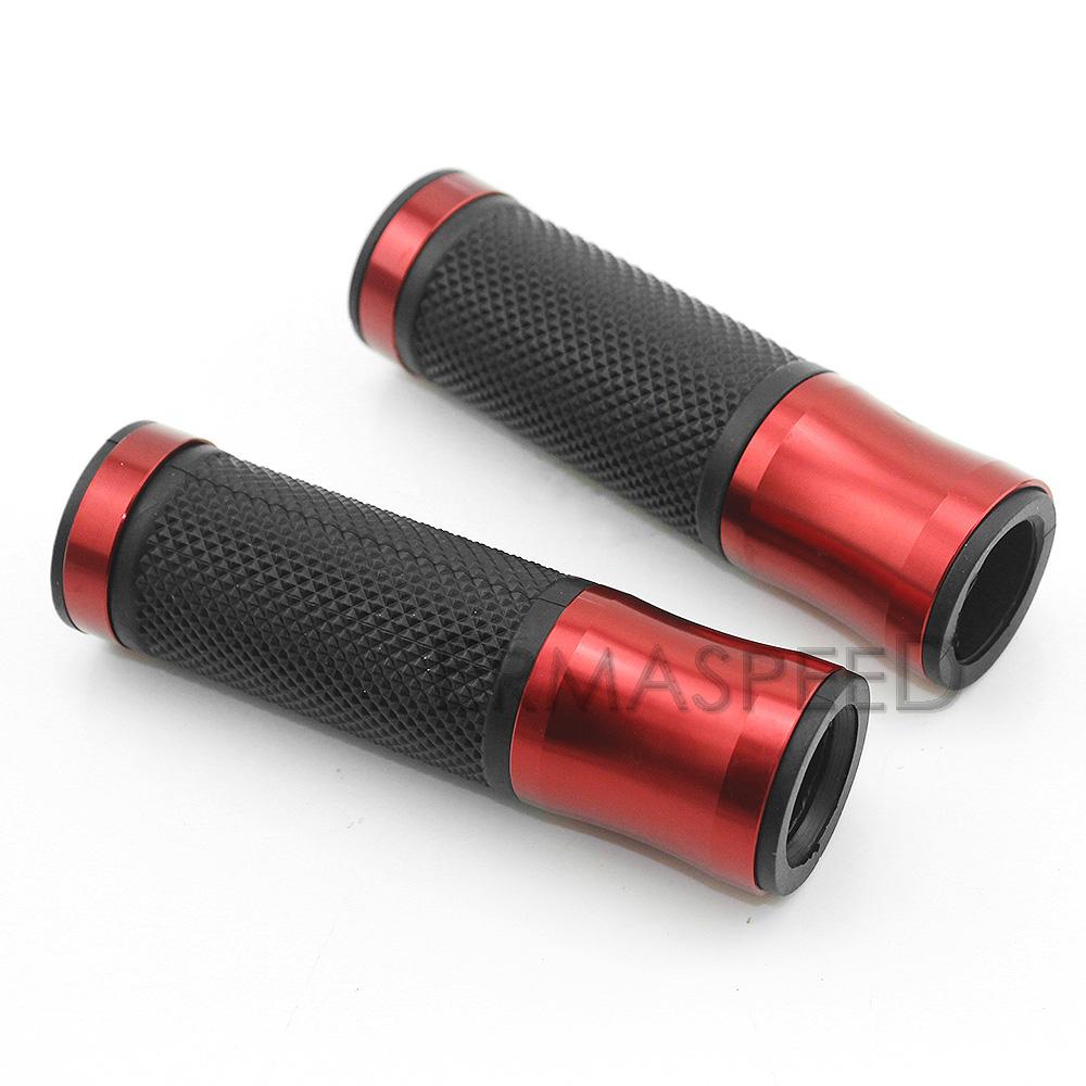 1 Pair 7/8" 22mm Universal Motorcycle Handle Grips CNC Aluminum&Rubber Handlebar Grip Moto Throttle Grip Racing Motocross