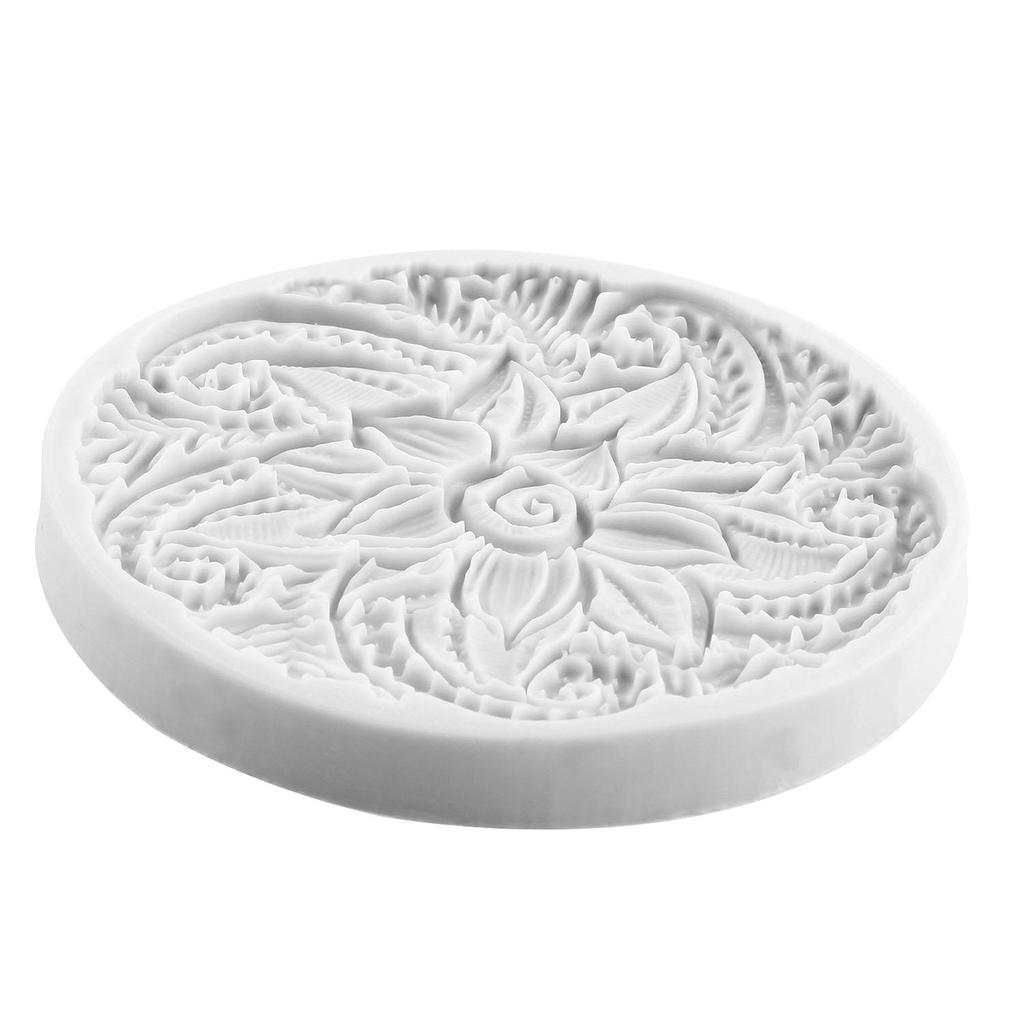 Embossed Flower Silicone Molds Embossing Mat Textured Fondant Mold Cake Decorating Tools Cupcake Topper Candy Chocolate Gumpaste Mold