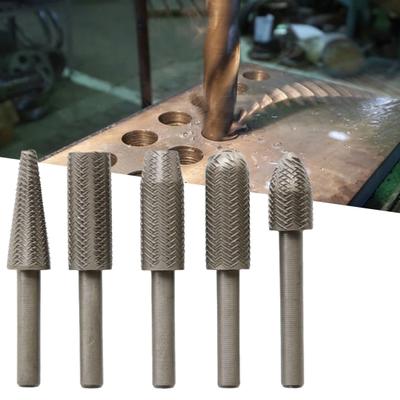 5Pcs/Set Rotary File Effective Non-slip High Carbon Steel Toughness Embossed File