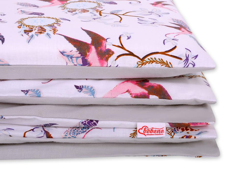 Double-sided 2-piece cotton children's bedding - pink swallows