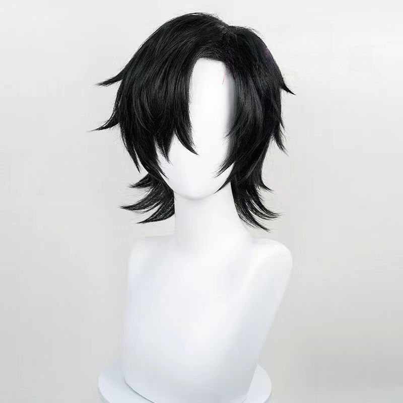 Parrucca Hunch Cos Nera - Capelli Corti Freschi con Copricapo Integrale - Parrucche Adatte per Cosplay Anime o Quotidiani
