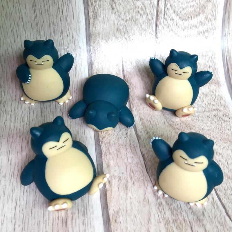 5Pcs/Set  Cartoons Anime Figure Snorlax Cake Decoration Doll Action Model Toys Kids Gifts