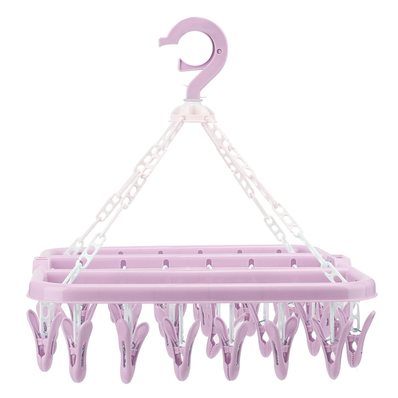 

Laundry with 32 Clips Foldable Laundry Clothespin Drying Rack for Socks Und wr Bras Scarf