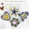 1Set Cupcake Multiple Shapes Cookie Cutter Plastic Cake Mold Geometric Figure Biscuit Fondant DIY Cake Cooking Tools