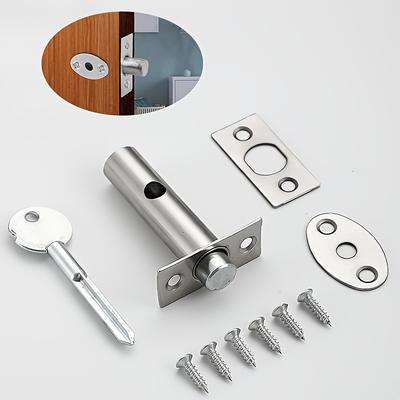 1pc Heavy-Duty Invisible Door Lock with Key - Fireproof Metal Pipe Design, Sturdy Safety Bolt Latch for Office & Manager Doors
