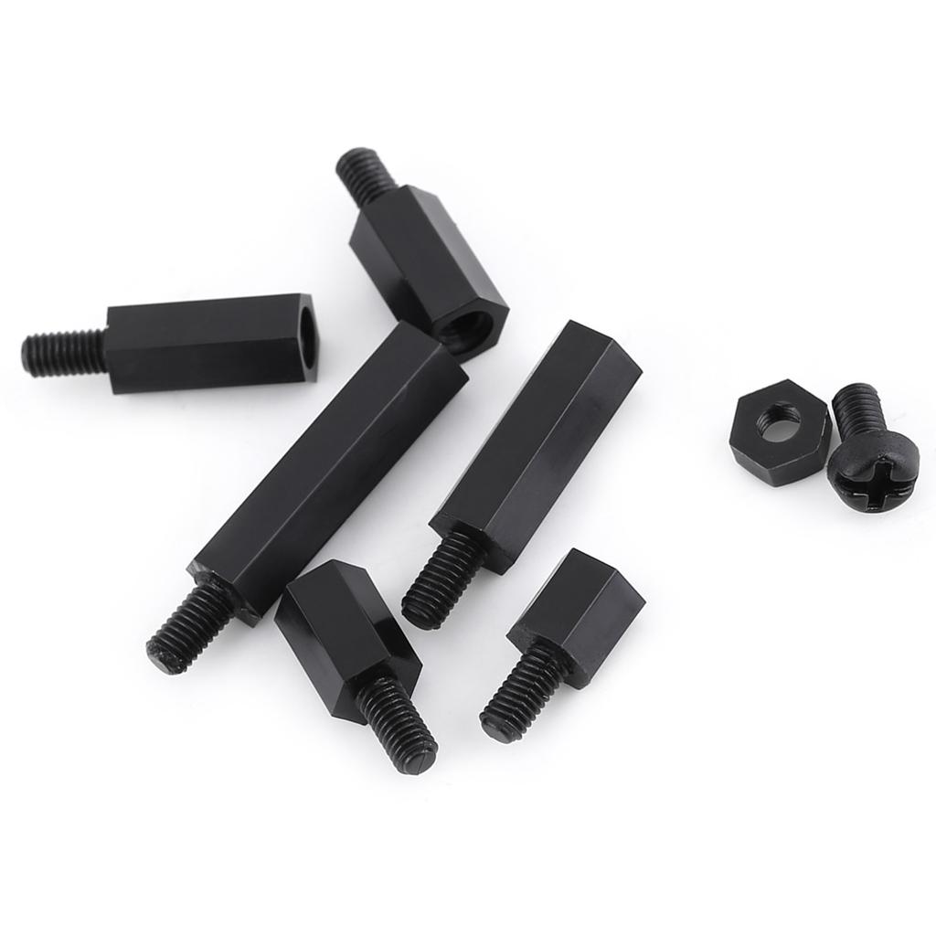 250PCS Nylon M3 Hex Column Male Standoff Spacer Screw Nut Assortment Kit (M3 male standoff A)