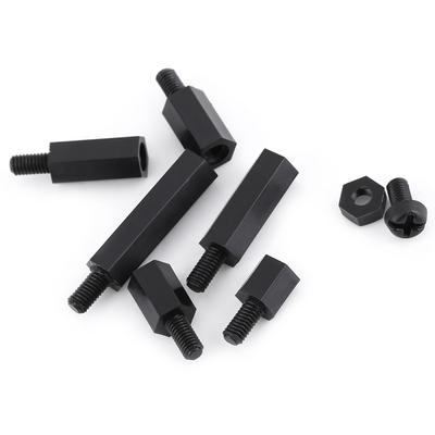 Assortimentsset met 250 stuks nylon M3 zeskantige kolom mannelijke afstandshouderschroefmoeren (M3 mannelijke standoff A)