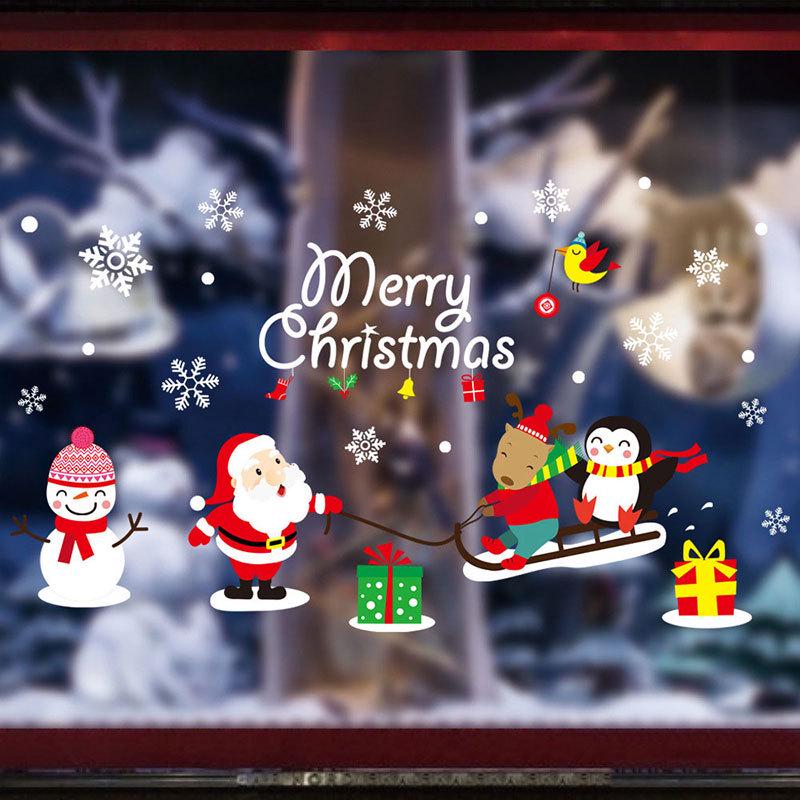 Autocolante Festive de Sărbători: Decor Static pentru Uși și Ferestre de Sticlă pentru Crăciun și Anul Nou