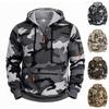Men's Camouflage Half Zip Hoodie, Long Sleeve Drawstring Hooded Sweatshirt with Zipper Pockets, Casual Tactical Streetwear Pullover for Men