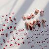 1 Sheet Chic Self Adhesive Manicure Decal Lovely Red Fruit Strawberry Bowknot 5D Nail Art Stickers Diy Accessories