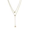 Elegant Minimalist Double-Layer Diamond Tassel Necklace – High-End Titanium Steel Clavicle Chain for Women