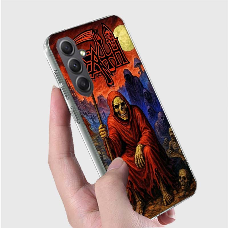 Metal Band D-Death Phone Case for Samsung A16 A26 A36 A56 A17 A37 A57 A07 A06 A02S A03 A04S A05S Galaxy Note 20 10 A50S A71 A51
