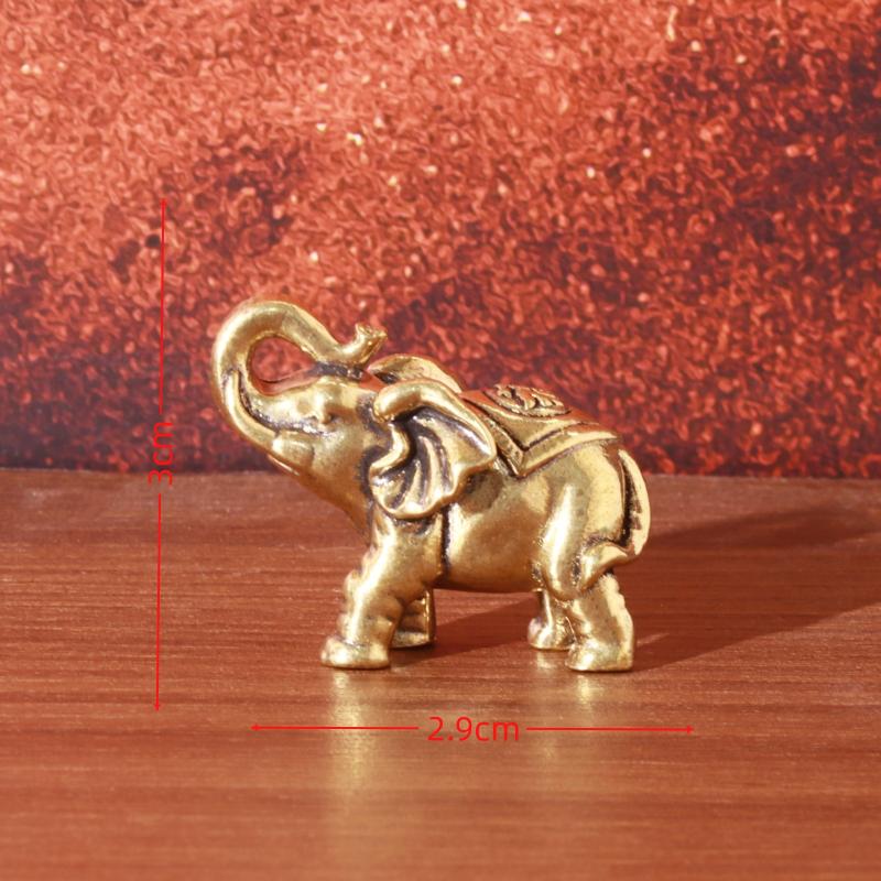 1Pcs Retro Brass Elephant Tea Pot Incense Holder Desk Decoration Solid Copper Statue Figurines Antique Elephant Ornament