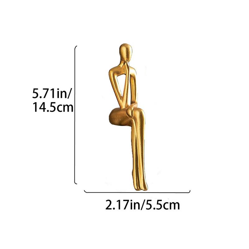 Thinker Statue Abstract Figure Sculpture Small Ornaments Resin Statue Home Gold Abstract Statue Office Decor