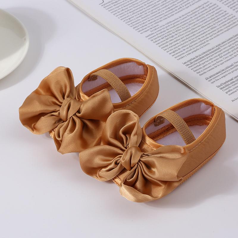 Infant Shoes Baby Bowknot Decoration Princess Shoes Solid Color Kids Shoes For 0-1 Year