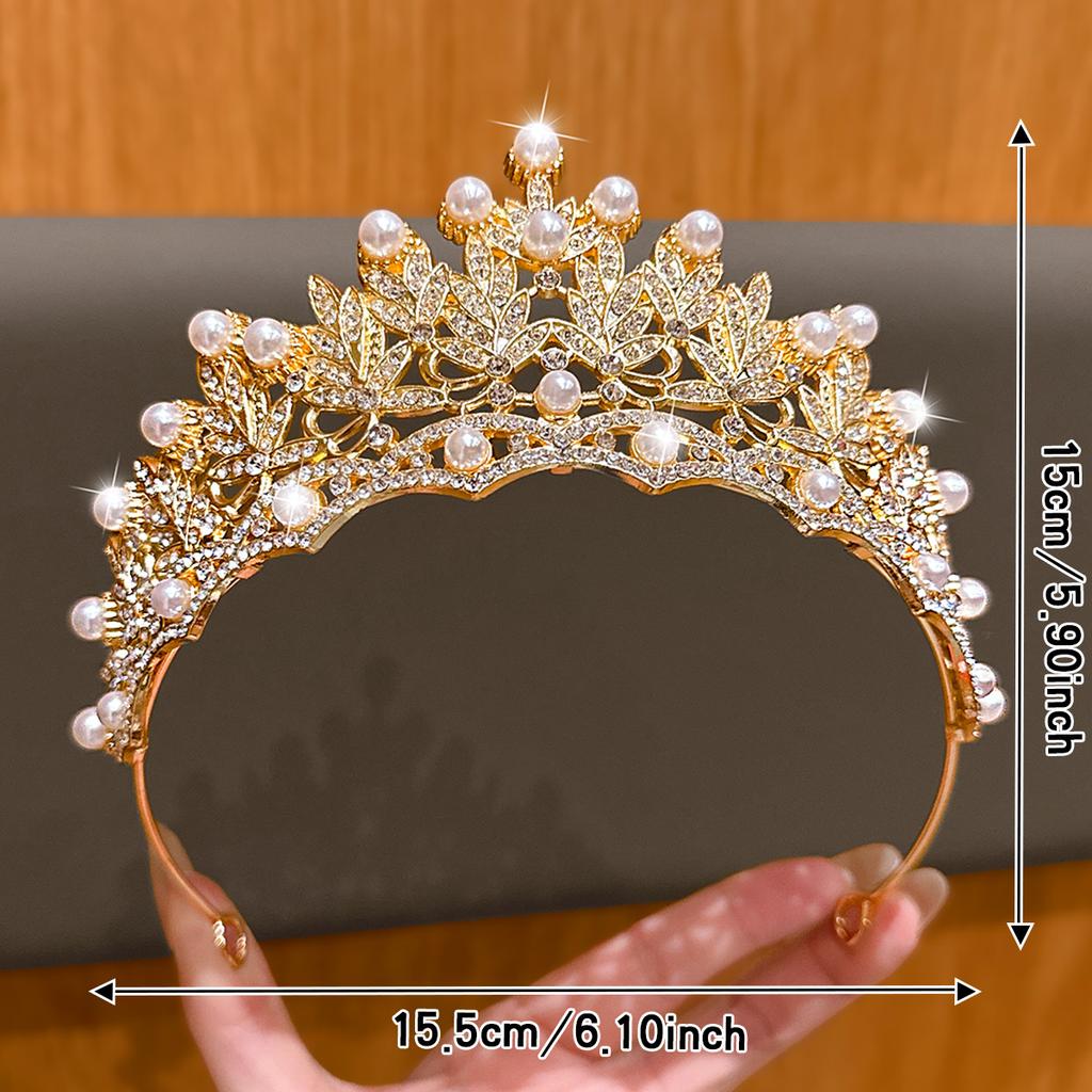 1 gold crown high-end and atmospheric birthday crown headband versatile hair accessory suitable for daily use