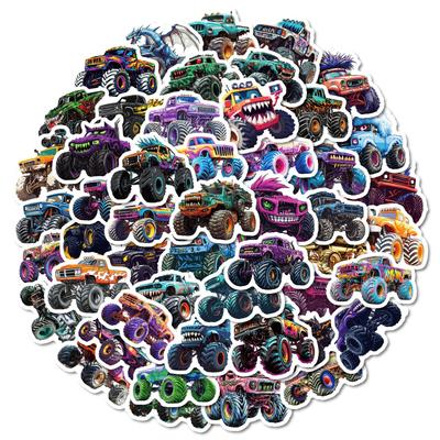 New 50 Monster Truck Series Waterproof Decorative Stickers DIY Mobile Shell Skateboard Helmet Guitar Decoration