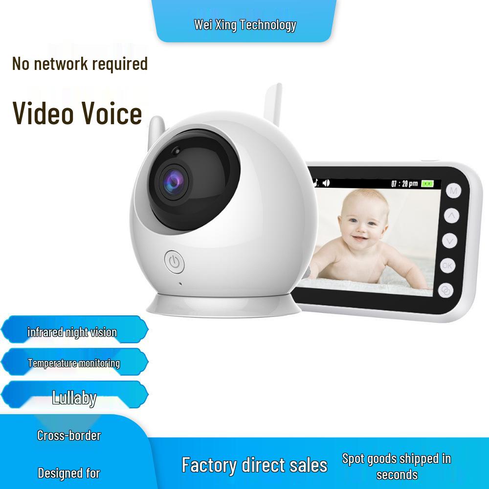 

4.3-Inch Wireless Baby Monitor with Voice Intercom, Sleep Aid Music, and Night Vision ABM100