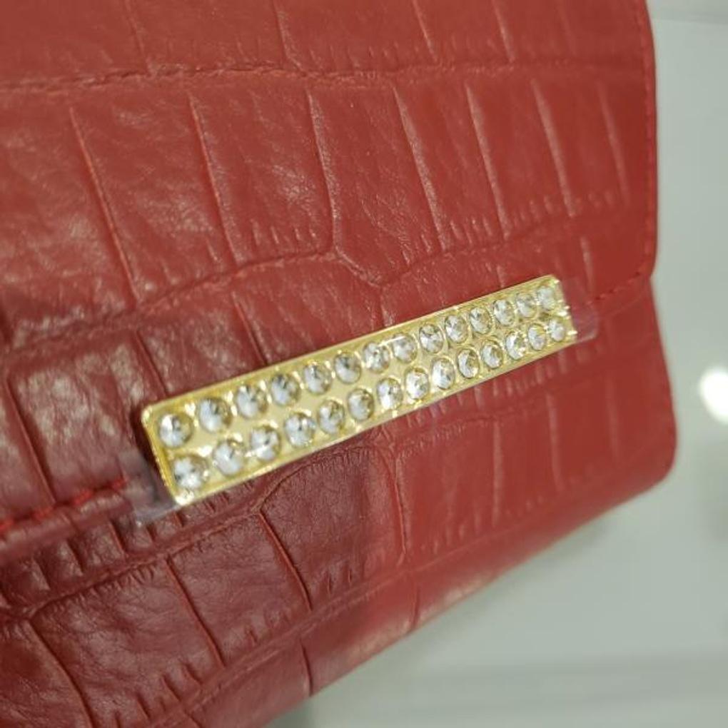 Moncross REAW19165 Portefeuille Demi en Cuir de Vachette à Motifs Cubiques pour Femme