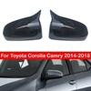 For Toyota Corolla Camry Aygo 2014-2018 Car Rearview Side Mirror Cover Wing Cap Sticker Exterior Door Rear View Case Trim Carbon