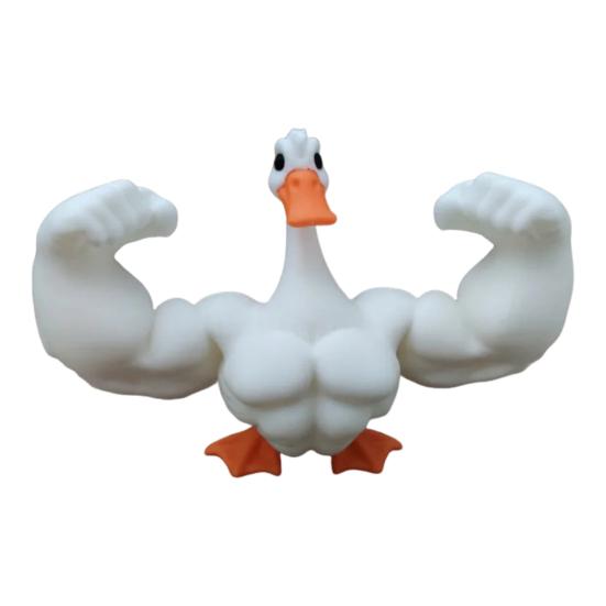 

Украшение в виде мускулистого гуся, 3D-печатная фигурка белого гуся, скульптура животного, украшение для домашнего офиса, украшение для рабочего стола белый