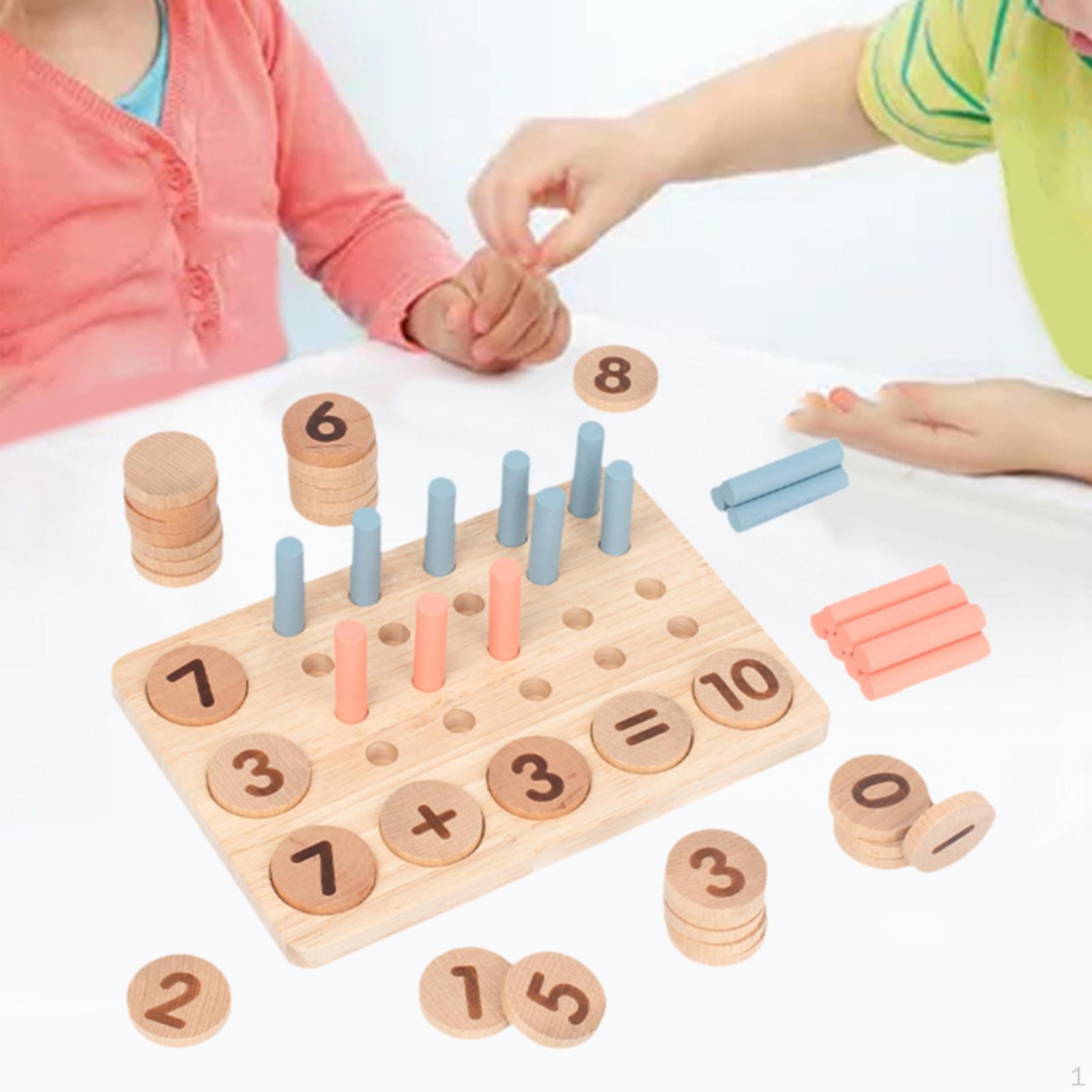 Wooden Shape Number Puzzle Preschool Game Math Numbers Early Education for Family Kids Boys and