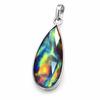 CERTIFEID Natural Ammolite 22 Ct Pear 925 Sterling Silver Pendant Birthdy Gift