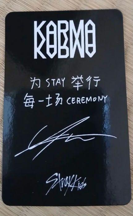 [USED] straykids KARMA trading card Reno starriver bonus 2