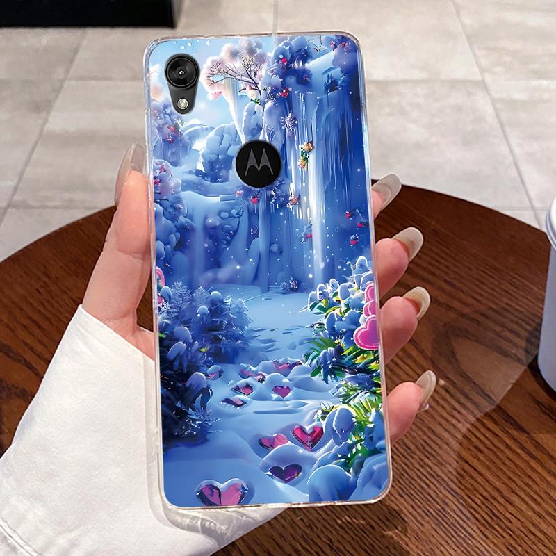 Jelly Casing For Motorola Moto E6 Fundas MOTOE6 Capa Clear Silicone Soft TPU Back Cover Cute Cat Rabbit Heart Protective Case