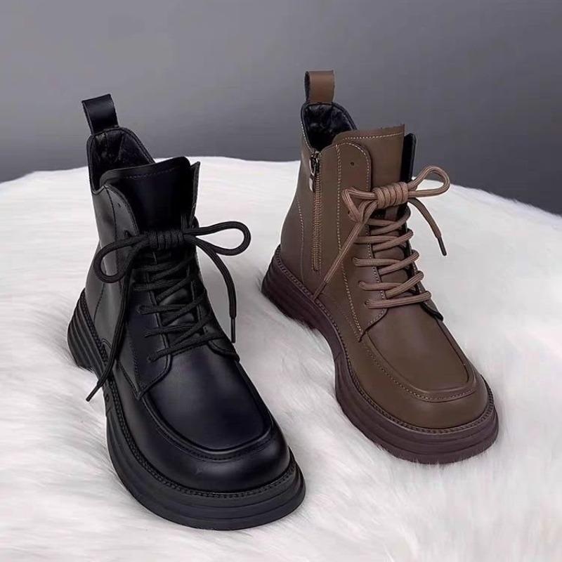 Shandisha Martin Boots Women's Winter New Thick-soled Black Skinny Short Boots Flat-soled Versatile Cotton Boots